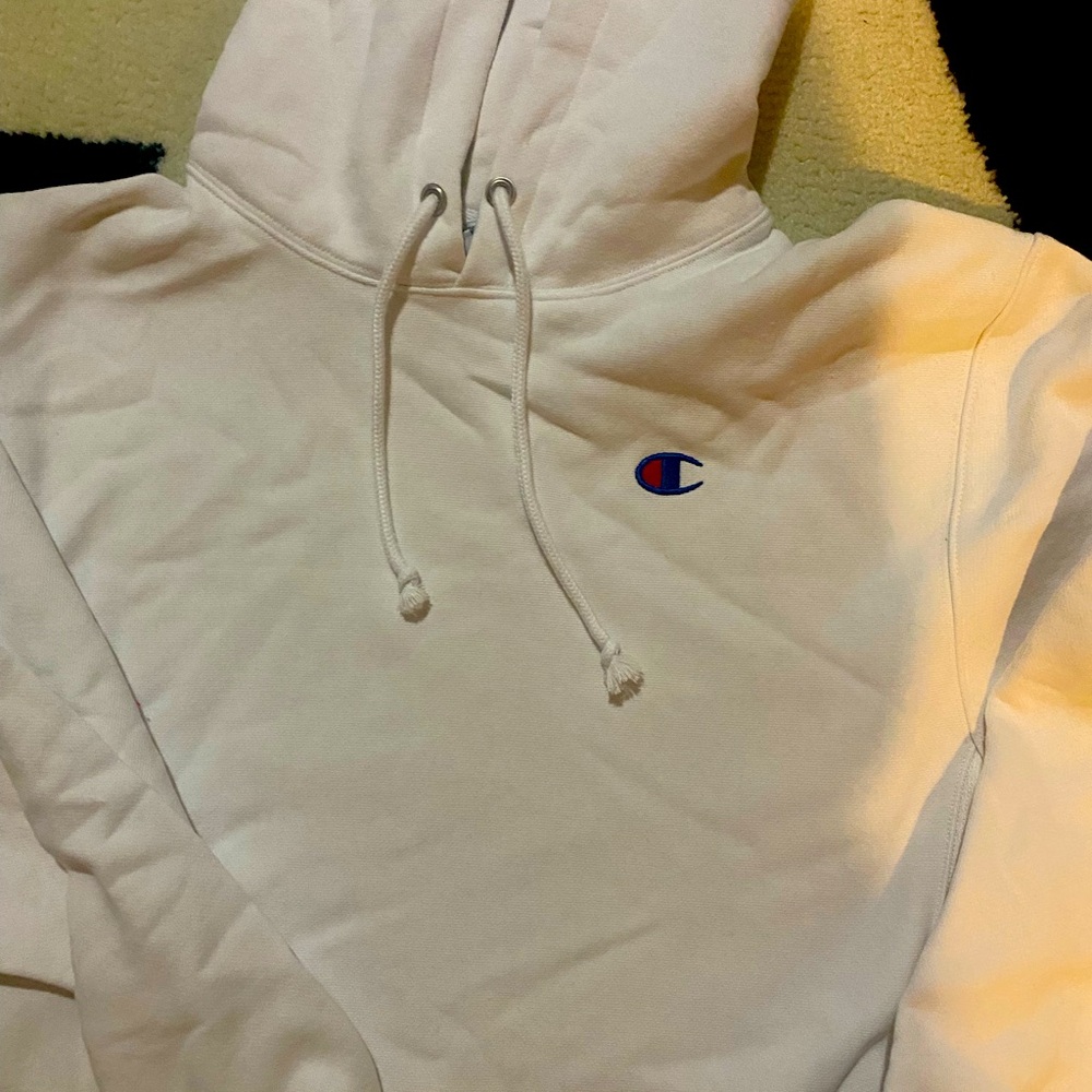 Champion white cropped sweatshirt size medium